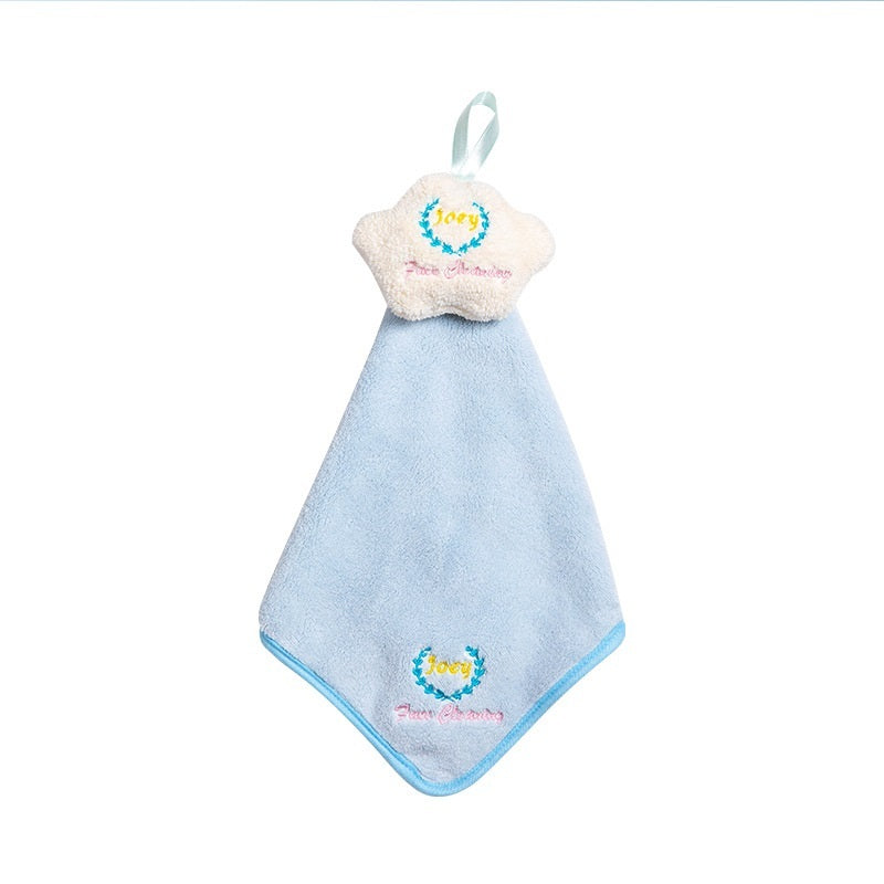 Kitchen Cloud Hand Towel Bathroom Hangable Coral Fleece Cute Absorbent Hand Towel Rag