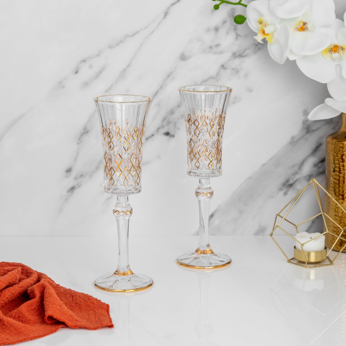 The 7th Beryl Luxury Champagne Glasses Set of 2, Champagne flutes for wedding couples, Thanksgiving, Christmas,Party engagement gifts for wedding,Anniversary,Wedding glasses for bride and groom