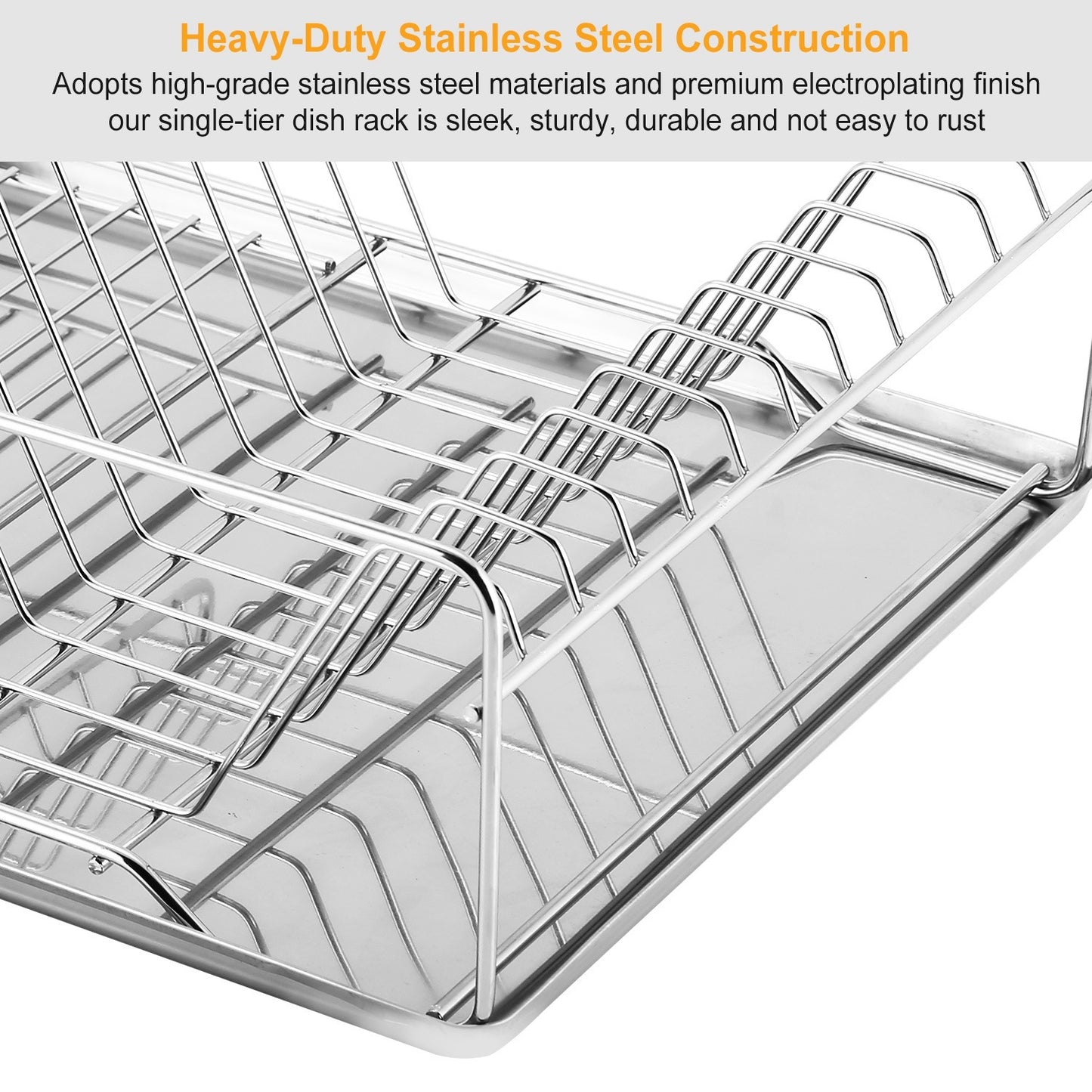 Dish Drying Rack Stainless Steel Dish Rack Drainboard Cutlery Holder Kitchen Dish Organizer
