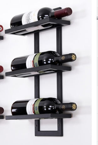 Modern Iron Wall-mounted Wine Holder Simple Hanging Wine Rack Holder Iron Art Wine Support Cabinet Flat Tilted Types 2-6 Bottles