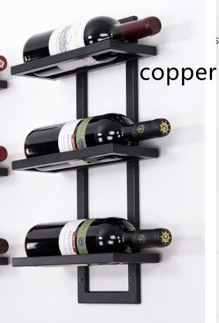 Modern Iron Wall-mounted Wine Holder Simple Hanging Wine Rack Holder Iron Art Wine Support Cabinet Flat Tilted Types 2-6 Bottles