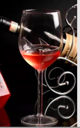 Red Wine Glasses with Shark Inside Goblet Glass Lead-Free Clear Glass for Home Bar Party HFing