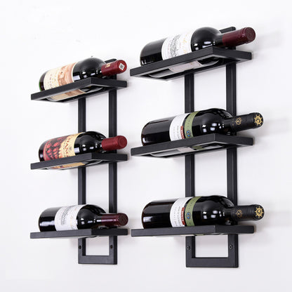 Modern Iron Wall-mounted Wine Holder Simple Hanging Wine Rack Holder Iron Art Wine Support Cabinet Flat Tilted Types 2-6 Bottles