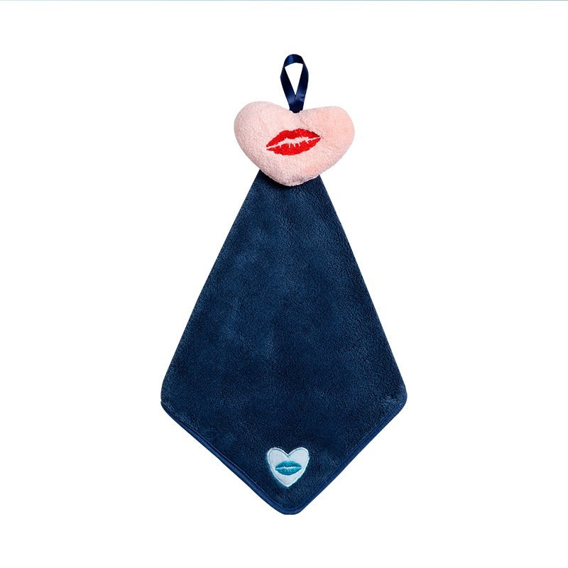 Kitchen Cloud Hand Towel Bathroom Hangable Coral Fleece Cute Absorbent Hand Towel Rag