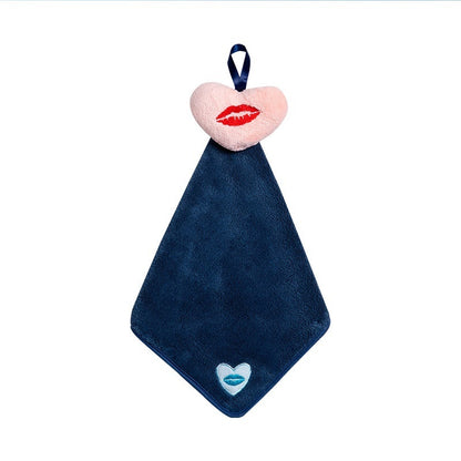 Kitchen Cloud Hand Towel Bathroom Hangable Coral Fleece Cute Absorbent Hand Towel Rag