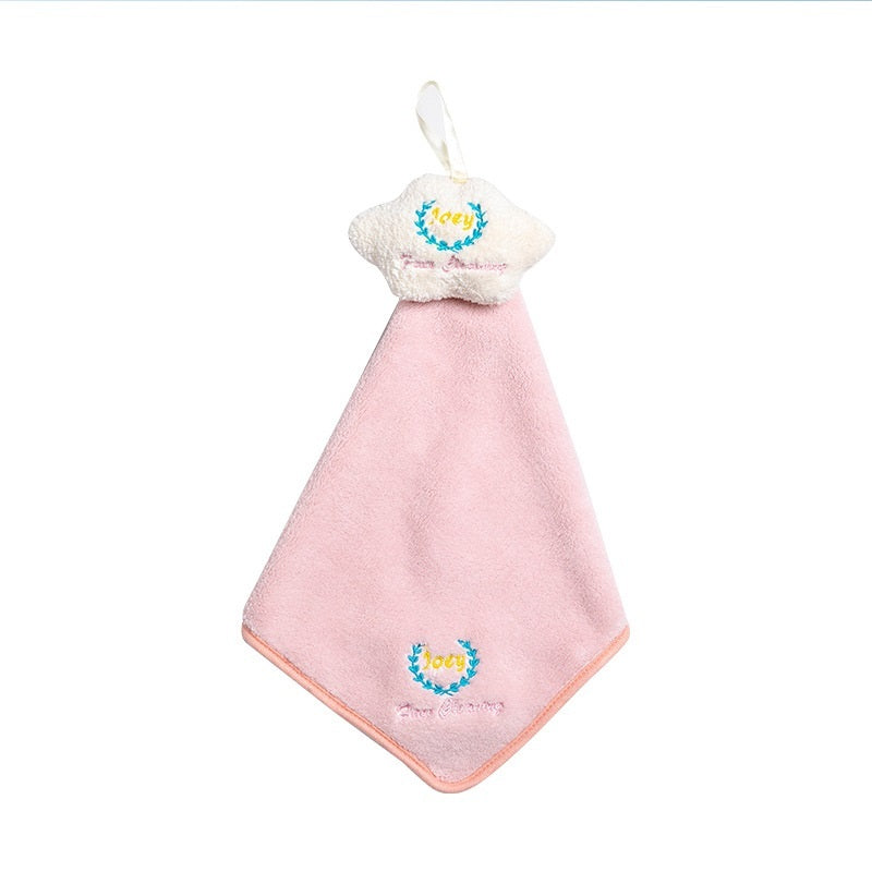 Kitchen Cloud Hand Towel Bathroom Hangable Coral Fleece Cute Absorbent Hand Towel Rag