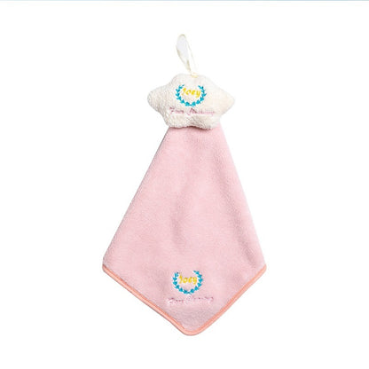 Kitchen Cloud Hand Towel Bathroom Hangable Coral Fleece Cute Absorbent Hand Towel Rag