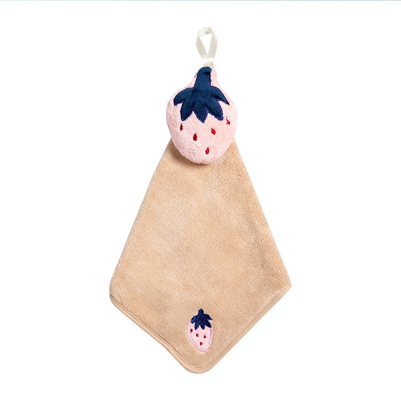 Kitchen Cloud Hand Towel Bathroom Hangable Coral Fleece Cute Absorbent Hand Towel Rag