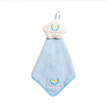 Kitchen Cloud Hand Towel Bathroom Hangable Coral Fleece Cute Absorbent Hand Towel Rag