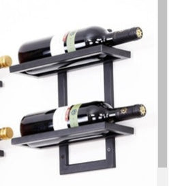 Modern Iron Wall-mounted Wine Holder Simple Hanging Wine Rack Holder Iron Art Wine Support Cabinet Flat Tilted Types 2-6 Bottles