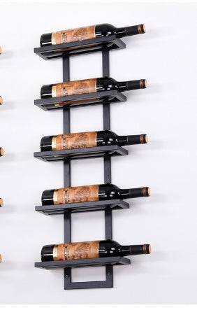 Modern Iron Wall-mounted Wine Holder Simple Hanging Wine Rack Holder Iron Art Wine Support Cabinet Flat Tilted Types 2-6 Bottles