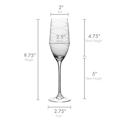 Mikasa Cheers Crystal Champagne Flutes, 4 Count (Pack of 1), Clear