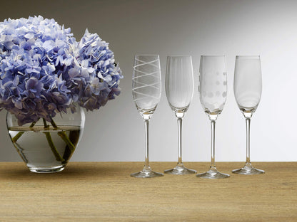 Mikasa Cheers Crystal Champagne Flutes, 4 Count (Pack of 1), Clear