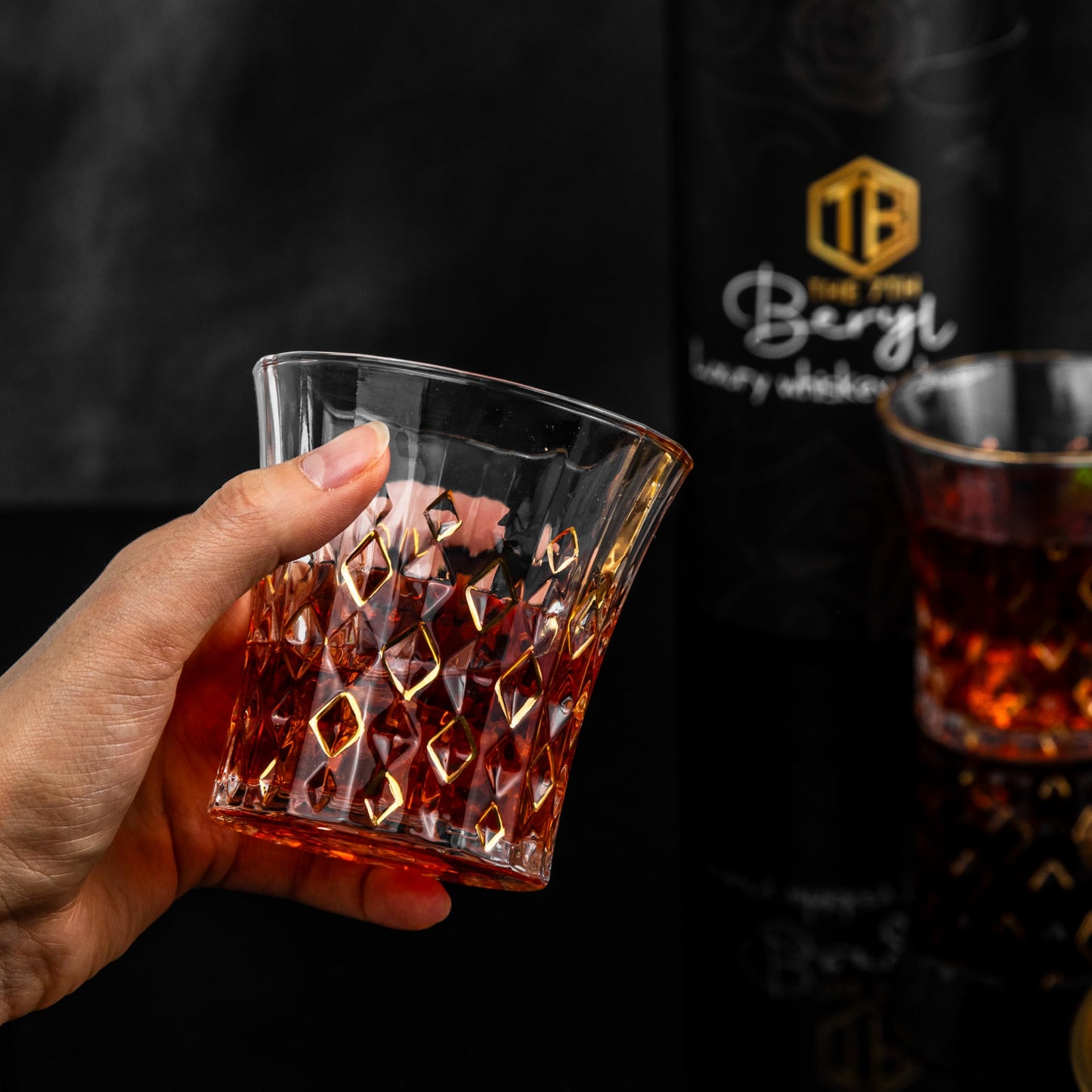 Luxury Whiskey Glasses Set of 2, Bourbon Glasses, Old Fashioned Glasses, Gold Plated, Gifts for Dad, Men, Husband, Groomsmen gifts, Bachelor's Eve, Drinking Scotch, Vodka, Cognac, Liquor