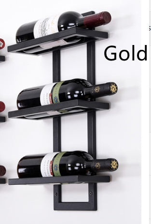 Modern Iron Wall-mounted Wine Holder Simple Hanging Wine Rack Holder Iron Art Wine Support Cabinet Flat Tilted Types 2-6 Bottles