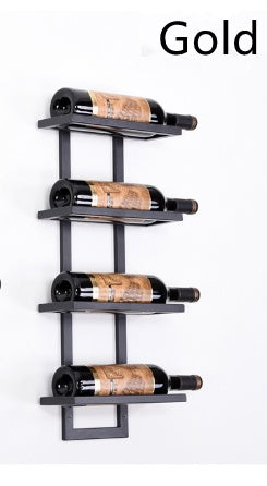 Modern Iron Wall-mounted Wine Holder Simple Hanging Wine Rack Holder Iron Art Wine Support Cabinet Flat Tilted Types 2-6 Bottles