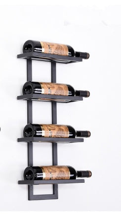 Modern Iron Wall-mounted Wine Holder Simple Hanging Wine Rack Holder Iron Art Wine Support Cabinet Flat Tilted Types 2-6 Bottles